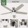 Hunter Anisten 52 In. Brushed Nickel Ceiling Fan 52505 531882