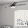 Hunter Anisten 52 In. Matte Black Ceiling Fan with LED Light Kit and Pull Chain 52485 525430