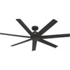Hunter Downtown 60 In. Matte Black Damp Rated Ceiling Fan and Wall Control 51590