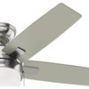 Hunter Anisten 44 In.  Brushed Nickel Ceiling Fan with LED Light Kit 52495 507932