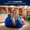 Bean Bag Chair, Blue Back, 30 in W 30" L 18" H  DG-BEAN-SMALL-SOLID-ROYBL-GG