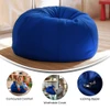 Bean Bag Chair, Blue Back, 30 in W 30" L 18" H  DG-BEAN-SMALL-SOLID-ROYBL-GG
