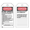 Brady Danger Tag,5-3/4 x 3 In,OSHA,Met,PK25, 66061 66061