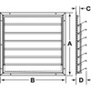 42 in 44.75"H-W Alu Universal Backdraft Dampr, 43 in x 43 in, Aluminum  3HHT2