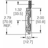 Accuride Drawer Slide, Bracket-Hard Mount, 3-4 Ext., PK2, 1-2"W C 3307-18D