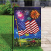 Briarwood Lane American Flag Firework LED Burlap Garden Flag GL02465 833680