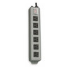 Tripp Lite Outlet Strip, Right Angled, 6 5-15R, 5-15P, 15 ft., Gray UL24RA-15
