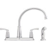 Moen Bexley 2-Handle Lever Kitchen Faucet with Side Spray, Chrome 87403 405209