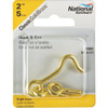 National Hardware Solid Brass 2 In. Hook & Eye Bolt N118-117 206091