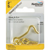 National Hardware Solid Brass 2 In. Hook & Eye Bolt N118-117 206091