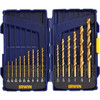 Irwin 15-Piece Titanium Coated HHS Metal Drill Bit Set, 1/16 In. thru 3/8 In.
