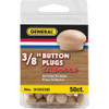 General Tools 3-8 In. Hardwood Round Head Button Plug (50-Count) 312038 325288