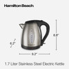 Hamilton Beach 1.7L Stainless Steel Electric Kettle with LED Light Ring 41037G 640626 Hamilton Beach 1.7L Stainless Steel Electric Kettle with LED Light Ring 41037G 640626