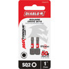 Diablo #2 Square Recess 1 In. Insert Impact Screwdriver Bit (2-Pack) DSQ21P2