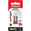 Diablo #3 Square Recess 1 In. Insert Impact Screwdriver Bit (2-Pack) DSQ31P2