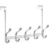 iDesign York Lyra Over-The-Door Chrome 5-Hook Rail 53470