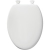 Bemis Mayfair Elongated Closed Front White Wood Toilet Seat with Easy Clean & Change Hinges Bemis Mayfair Elongated Closed Front White Wood Toilet Seat with Easy Clean & Change Hinges