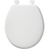 Bemis Mayfair Round Closed Front White Wood Toilet Seat with Easy Clean & Change Hinges