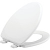 Bemis Mayfair Elongated Closed Front Slow Close White Wood Toilet Seat