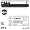 Halo 6 In. White Disc Frosted Glass Lens Recessed Light Fixture Trim Pack of 6 RE-6150WH 561765