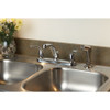 Home Impressions 2-Handle Metal Lever Kitchen Faucet with Side Spray, Chrome F8F11115CP-JPA9 400657
