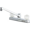 Home Impressions 2- Handle Knob Non-Metallic Kitchen Faucet, Chrome