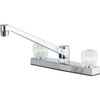 Home Impressions 2- Handle Knob Non-Metallic Kitchen Faucet, Chrome