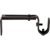 Kenney Adjustable Single Black Curtain Rod Bracket (2-Pack) KN85290