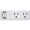 Prime Wire & Cable 2 Power & 2 USB White Space Saving USB Wall Charger