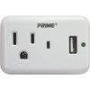 Prime Wire & Cable 1 Power & 1 USB White Wall Charger PBUSB241S