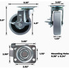 Shepherd Hardware 4 In. Thermoplastic Swivel Plate Caster with Brake 9736 201238