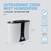 Perfect Aire 1.4g Tabltop Humidifier PAU14 502497