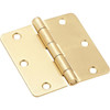National Hardware 3-1/2 In. x 1/4 In. Radius Satin Brass Door Hinge (3-Pack)