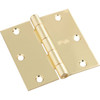 National Hardware 3-1/2 In. Square Polished Brass Door Hinge (3-Pack) N830-320