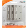 National Hardware 3-1-2 In. X 1-4 In. Radius Satin Nickel Door Hinge (3-Pack) N830-327 200708