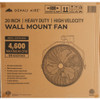 Denali Aire 20 In. Black 3-Speed High Velocity Wall Mount Fan 2DAFWLHV20 501894