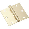 National Hardware 3-1/2 In. Square Satin Brass Door Hinge (3-Pack) N830-332
