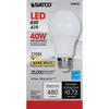 Satco 40W Equivalent Warm White A19 Medium Dimmable LED Light Bulb