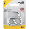 National Hardware 2 In. Zinc Heavy Open S Hook (2 Ct.) N121-665 224536