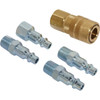 Milton 1/4 In. M-Style Coupler and Plug Kit, (5-Piece) S-211