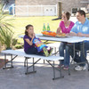 Lifetime 6 Ft. White Granite Fold-In-Half Bench 80305 600046