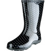 Sloggers Women's Size 7 Black with White Polka Dots Rain & Garden Rubber Boot