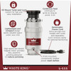 Waste King Legend Series 1-3 HP Garbage Disposer, 2 Year Warranty L-111 436380