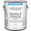 Valspar Latex Paint & Primer In One Flat Barn & Fence Paint, White, 1 Gal.