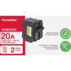 Square D Homeline 20A Double-Pole Standard Trip Circuit Breaker HOM220C 505730