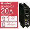 Square D Homeline 20A Single-Pole Standard Trip Circuit Breaker HOM120CP 513644
