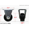 Shepherd Hardware 1-1-2 In. General-Duty Rubber Rigid Plate Caster 9490 200022