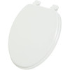Home Impressions Elongated Closed Front White Wood Toilet Seat WMS-19-R1-W