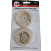 Waddell 1-3-8 In. Wood Closet Rod Socket, Natural (2-Pack) 410DI 208655