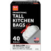 Do it Best 13 Gal. Tall Kitchen White Trash Bag (40-Count) 627992 627992